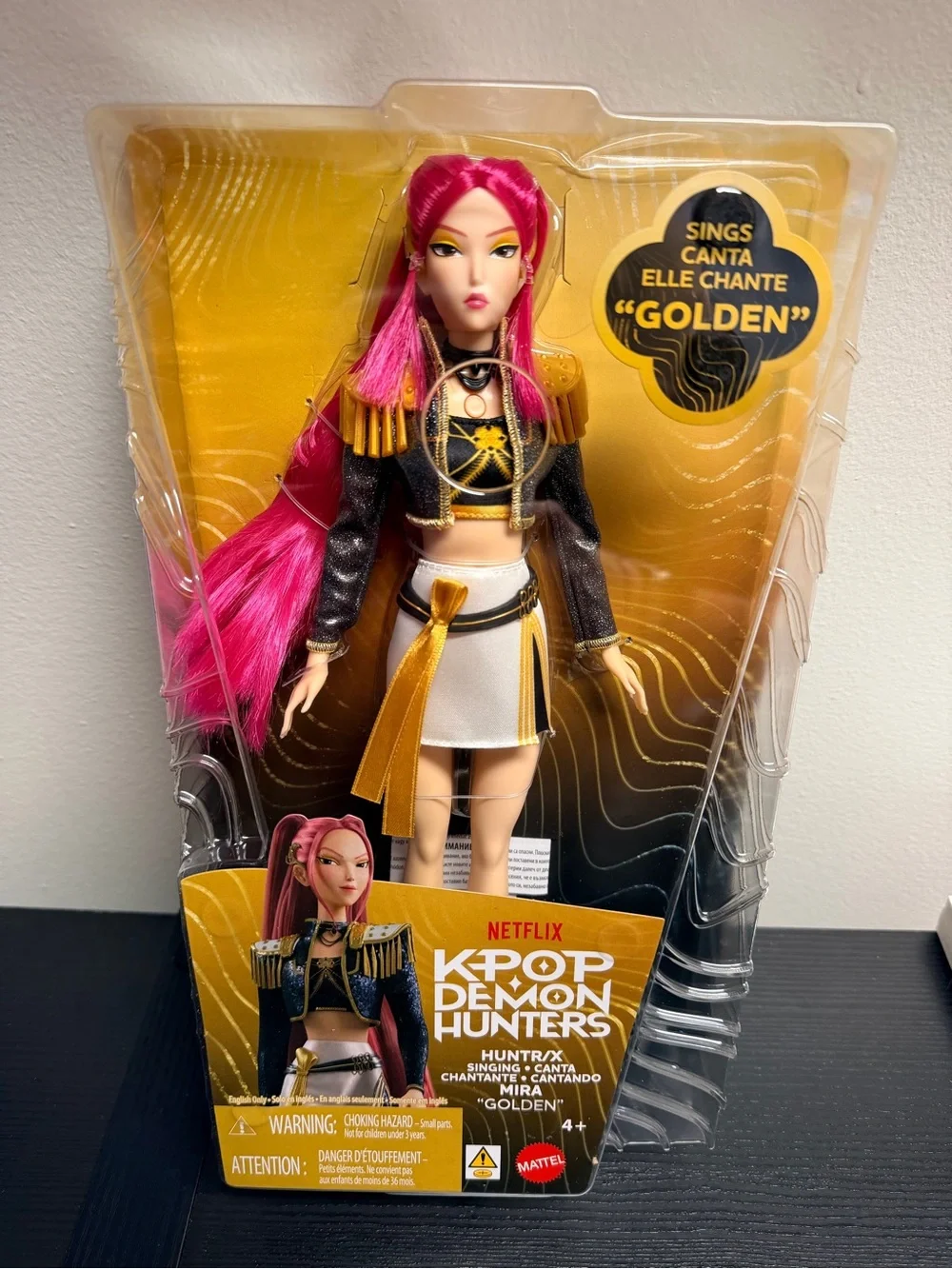 NWT Netflix KPOP Demon Hunters 'Golden' Singing Mira Doll - Pink & Gold